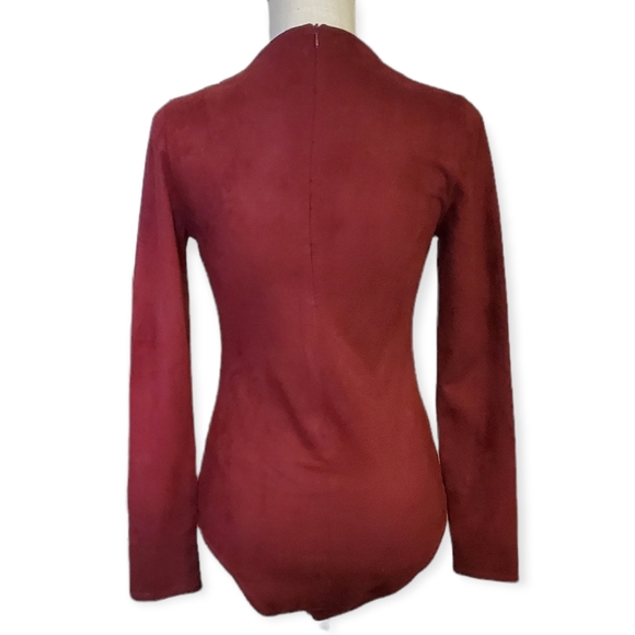 Red Suede Bodysuit - Picture 2 of 8